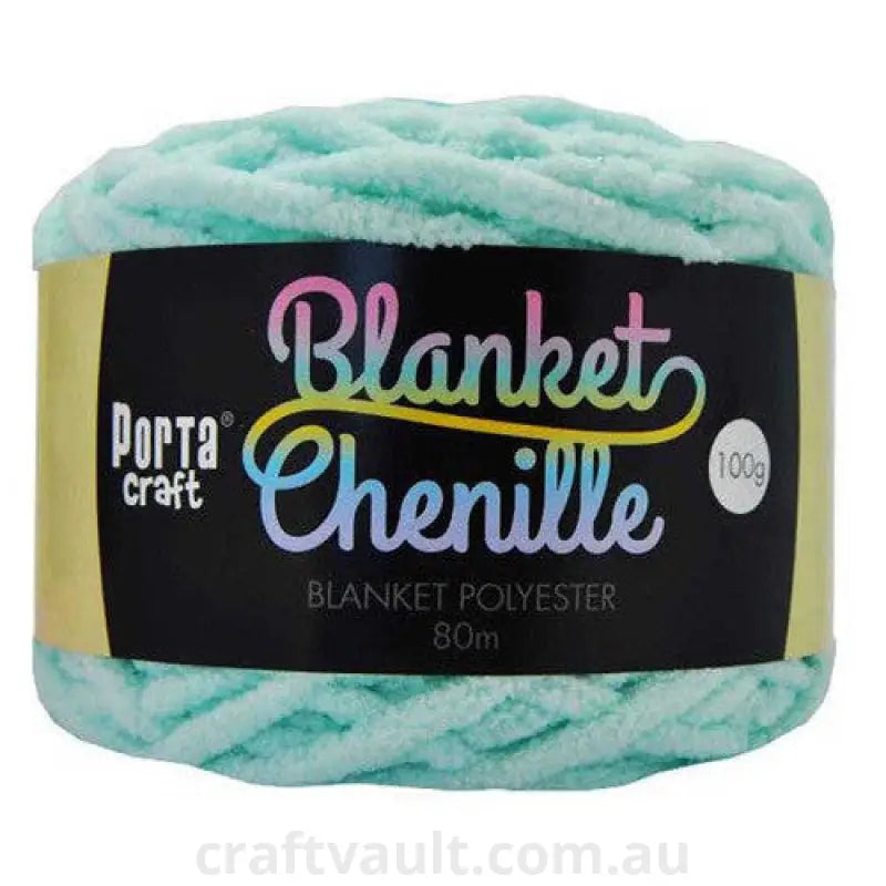 Chenille Blanket Yarn 100g 80m 12ply Baby Blue