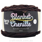 Chenille Blanket Yarn 100g 80m 12ply Chocolate