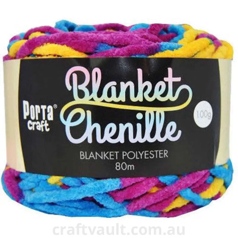 Chenille Blanket Yarn 100g 80m 12ply Crayons