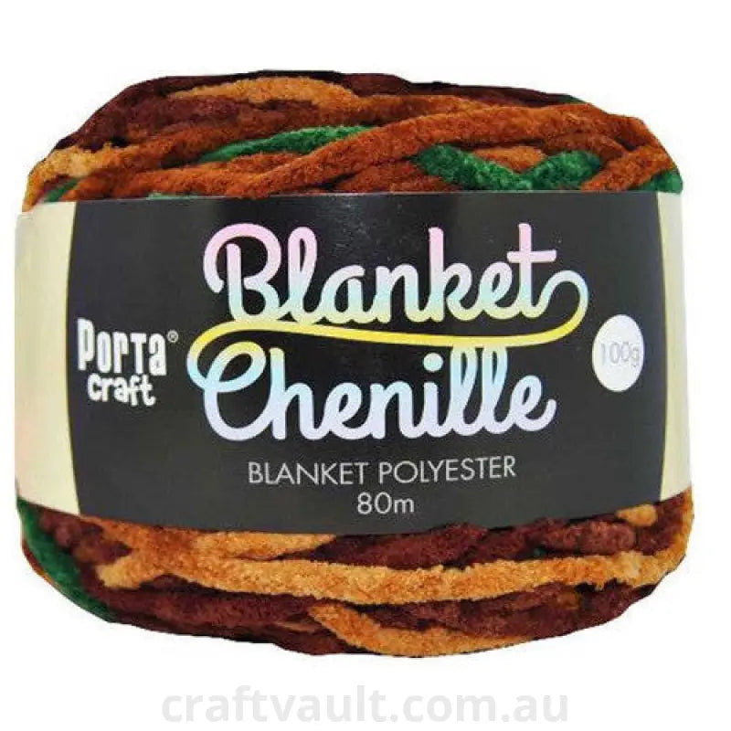 Chenille Blanket Yarn 100g 80m 12ply Earth