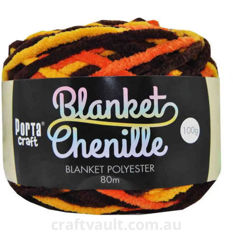 Chenille Blanket Yarn 100g 80m 12ply Earth Worms