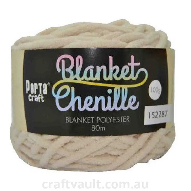 Chenille Blanket Yarn 100g 80m 12ply Ivory