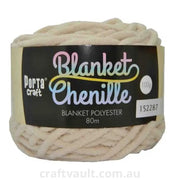 Chenille Blanket Yarn 100g 80m 12ply Ivory