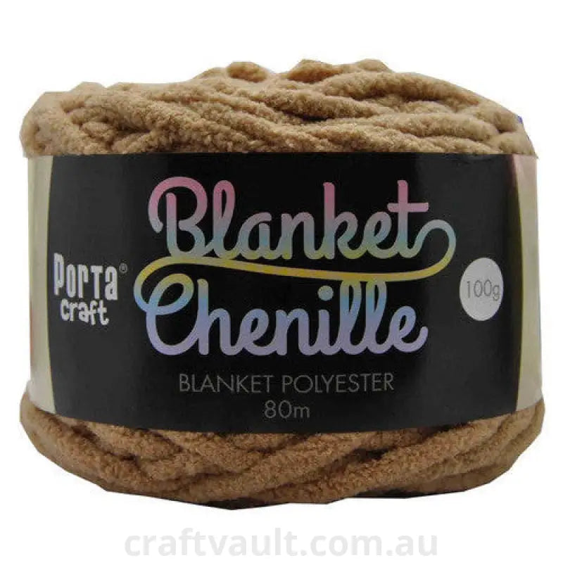 Chenille Blanket Yarn 100g 80m 12ply Latte