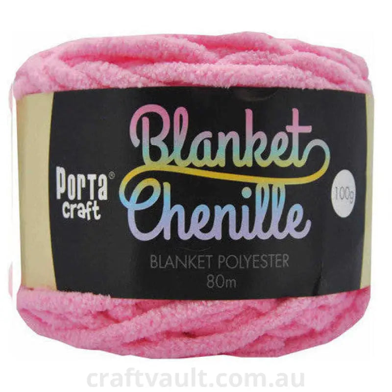 Chenille Blanket Yarn 100g 80m 12ply Light Pink