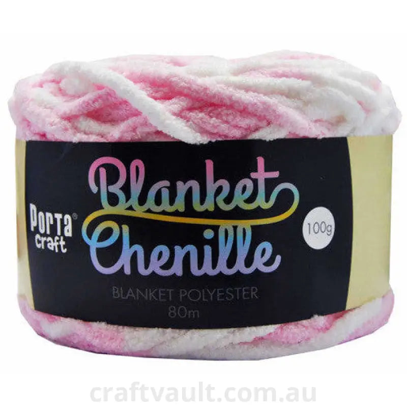 Chenille Blanket Yarn 100g 80m 12ply Marshmallow