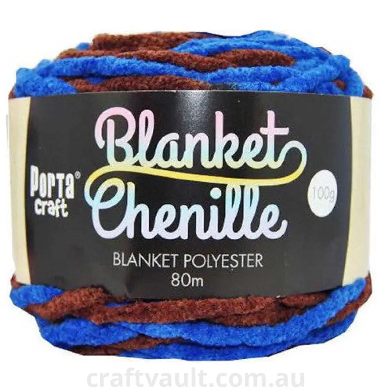 Chenille Blanket Yarn 100g 80m 12ply Midnight