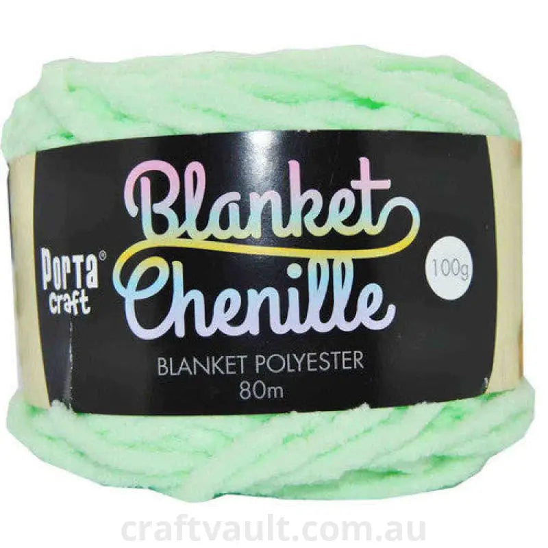 Chenille Blanket Yarn 100g 80m 12ply Mint