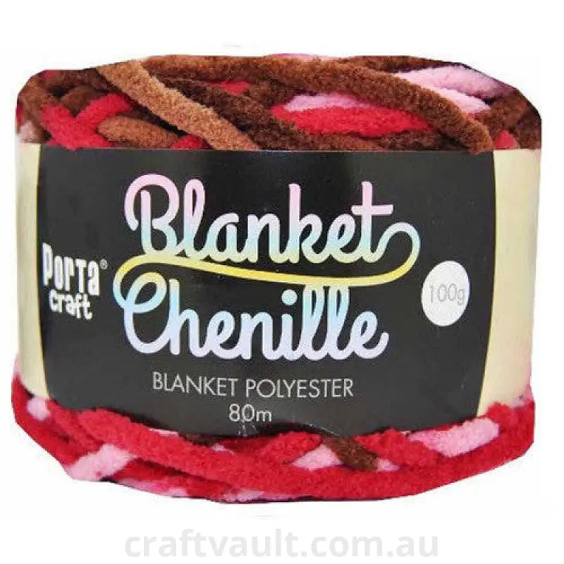 Chenille Blanket Yarn 100g 80m 12ply Multi Love