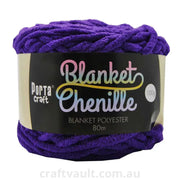 Chenille Blanket Yarn 100g 80m 12ply Purple