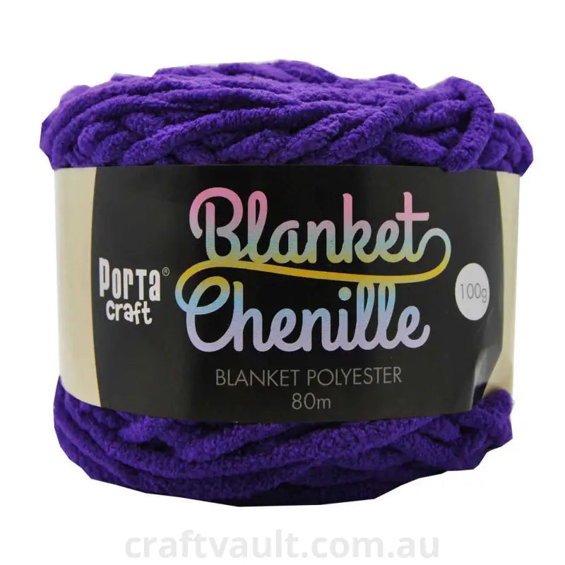 Chenille Blanket Yarn 100g 80m 12ply Purple