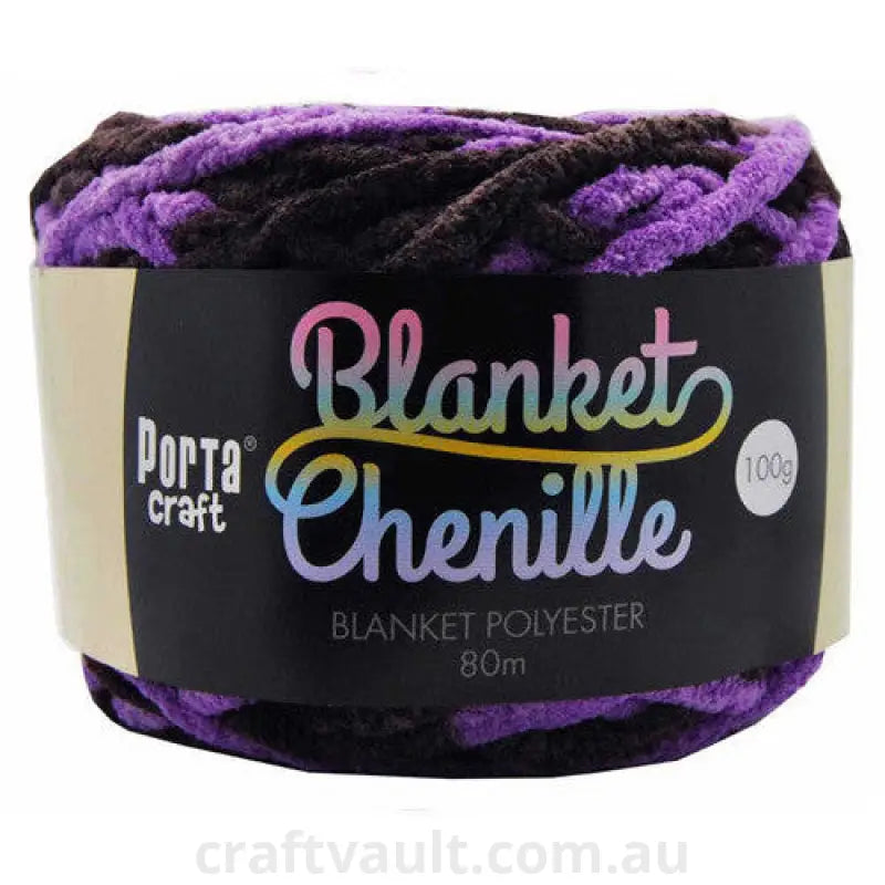Chenille Blanket Yarn 100g 80m 12ply Purple Sleepy Sky