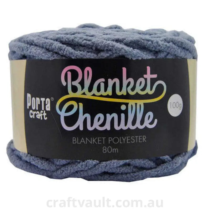Chenille Blanket Yarn 100g 80m 12ply Stone