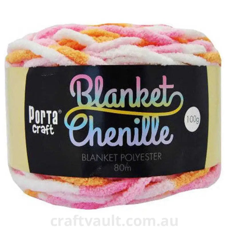 Chenille Blanket Yarn 100g 80m 12ply Toasted Marshmallow