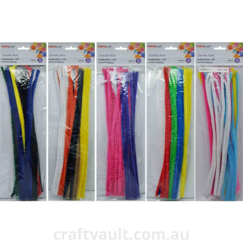 Chenille Stems 6mm 36pc 5 Asst