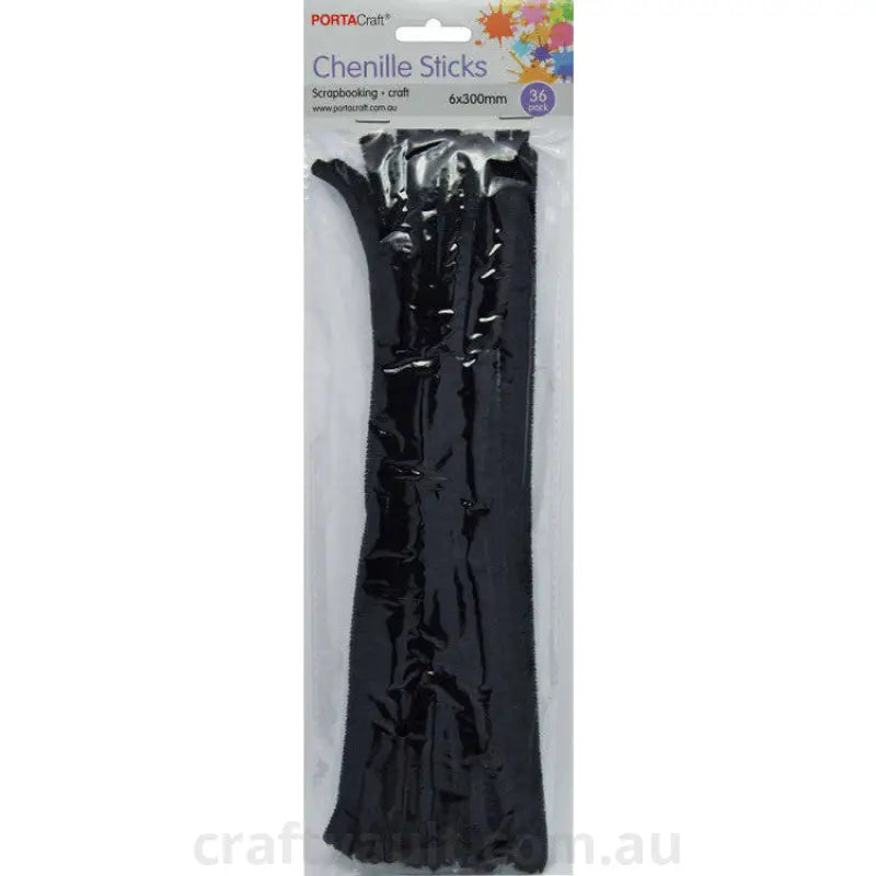 Chenille Stems 6mm 36pc Black