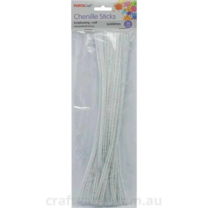 Chenille Stems 6mm 36pc White