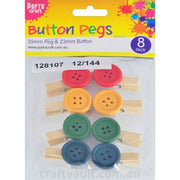 Clothes Pegs 35mm & 23mm Natural 8 Pack