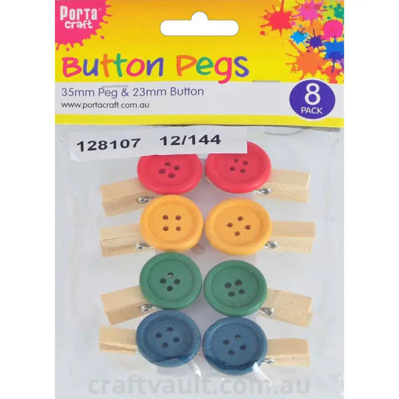 Clothes Pegs  35mm & 23mm Natural 8 Pack