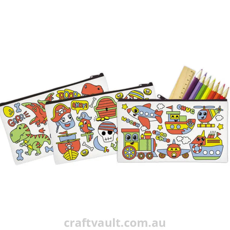 Colour In Pencil Cases Boy 6 Assorted