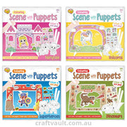 Colour In Scene Kit with Puppets 4 Assorted