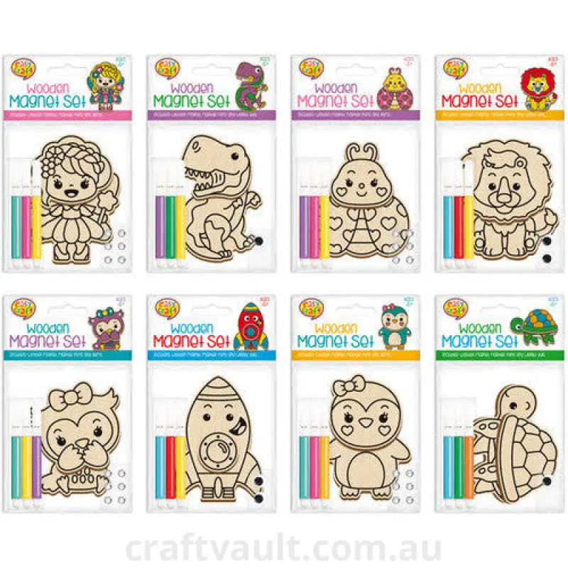 Colour In Wooden Magnet Set 8 Assorted