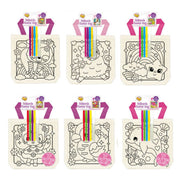Colour In Canvas Bags Girls 6 Assorted (Set B)