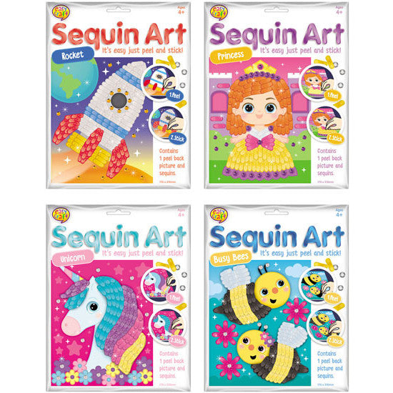 Sequin Art Craft Kit 4 Assorted