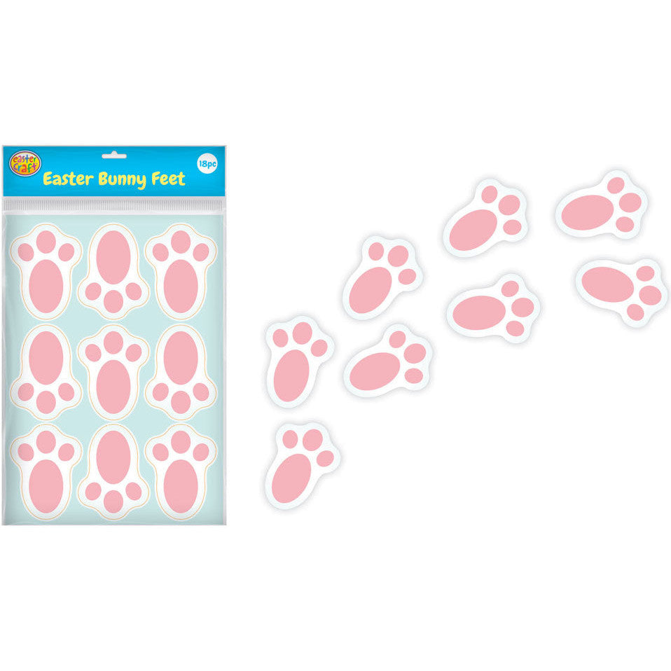 Easter Bunny Feet Stickers 18pk