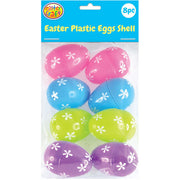 Porta Craft Fillable Plastic Easter Eggs with Flower Details 8pk