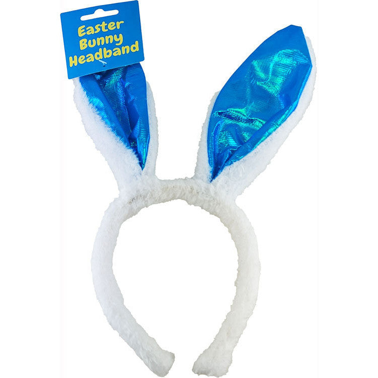 Easter Bunny Ears Fluffy & Foil - Blue