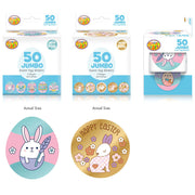 Jumbo Easter Stickers on Roll Foil 50 Stickers Assorted 2pk
