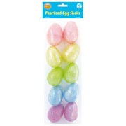 Plastic Fillable Pearlised Easter Eggs 10pk