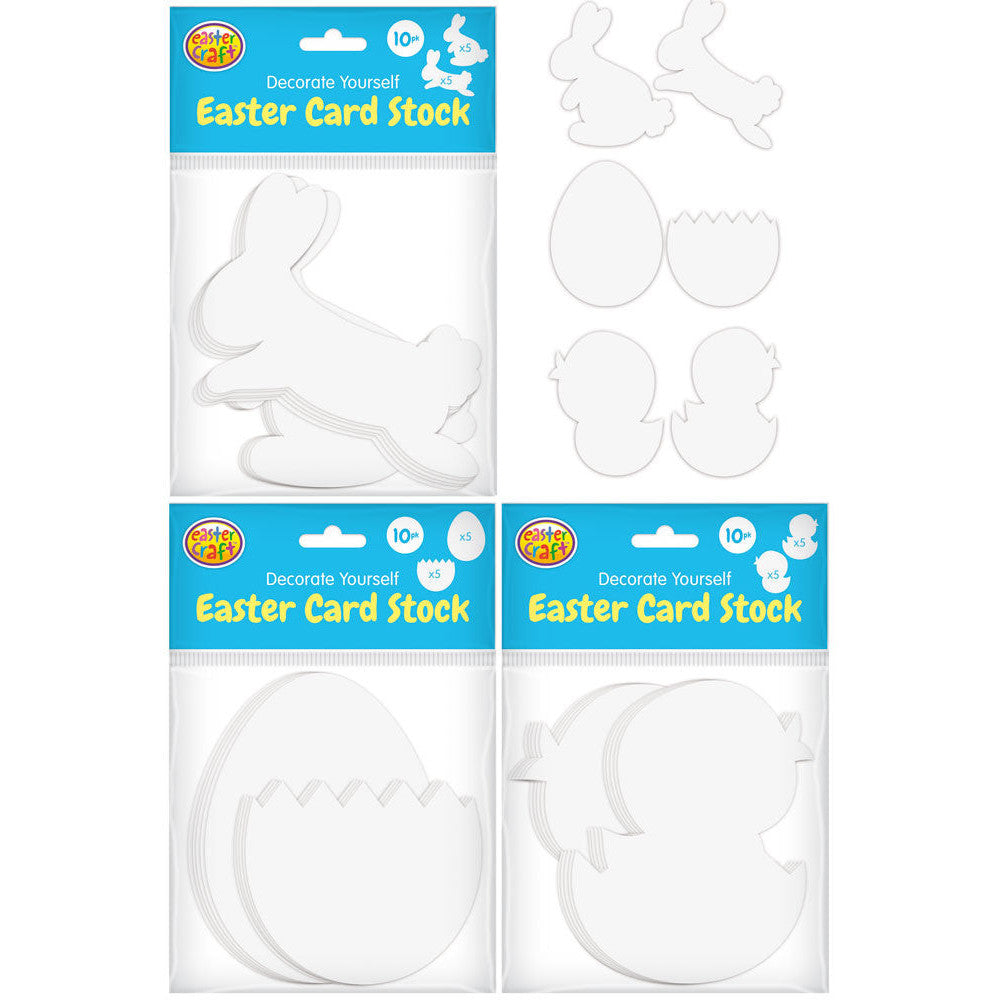 Porta Craft Easter Cardstock Shapes (Bunny, Chick, Egg) Bulk 30pk