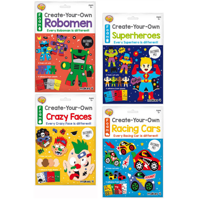 Make Your Own Characters Foam Craft Kit 4 Pack