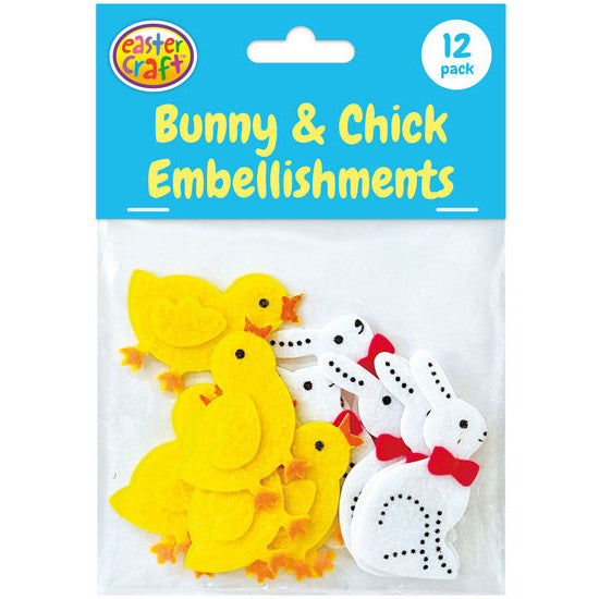 Felt Bunnies & Chicks 12pk