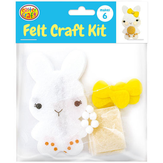 Felt White Easter Bunny Craft Kit 6pk