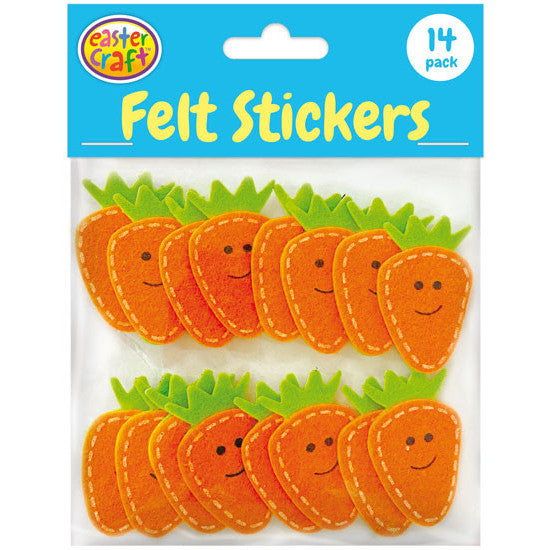Felt Printed Carrot Stickers 14pk