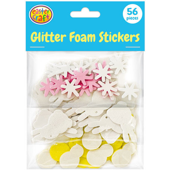 Foam Glitter Stickers 56pk (Splats/Bunnies/Chicks)