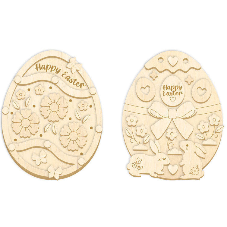 Porta Craft 3D Wooden Egg Kit Assorted 2pk
