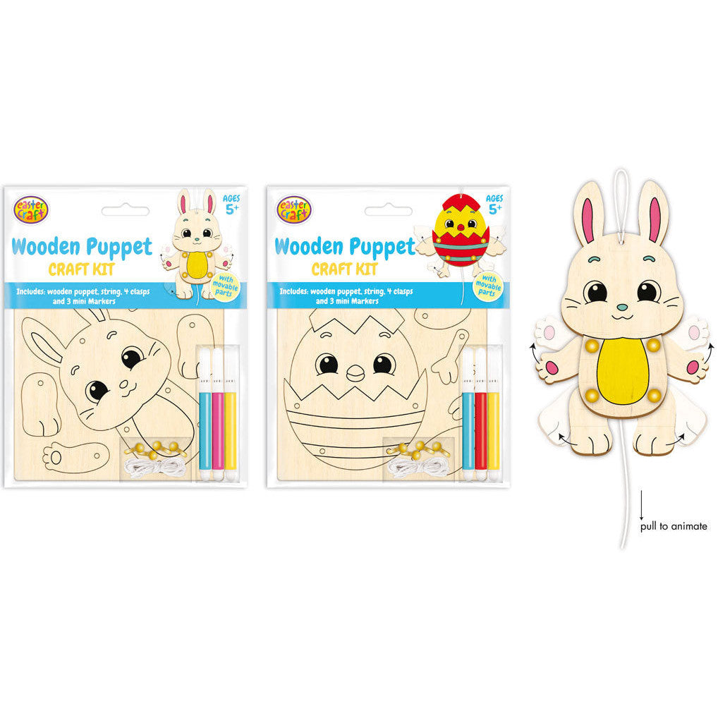 Porta Craft Easter Colour In Moveable Wooden Puppet Kit 2pk Bundle
