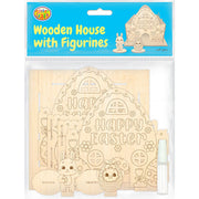 Porta Craft Wooden Easter Themed House (Includes 2 Figurines & Glue)