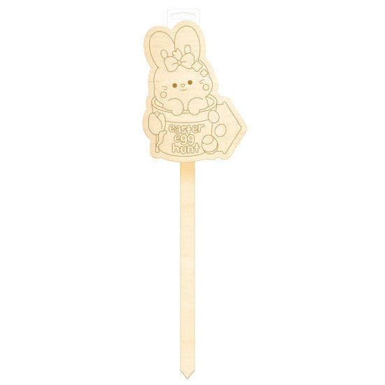 Bunny in Bucket Egg Hunt Wooden Stake 60cm