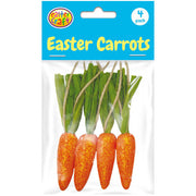 Glittered Flocked Carrots 10cm 4pk