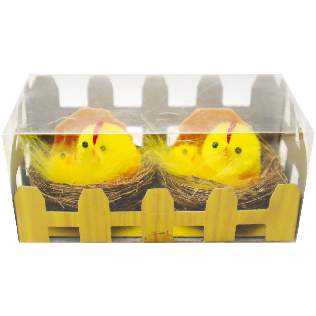 Porta Craft Nests with 2 Hatching Easter Chicks (2 Pack)