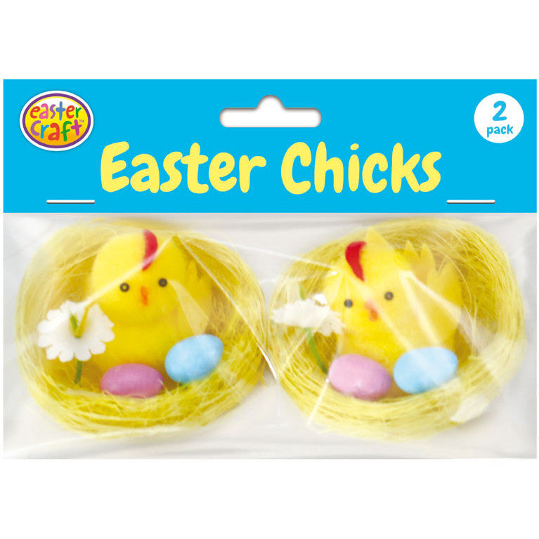 Porta Craft Nests with Easter Chicks, Eggs & Flower (2 Pack)