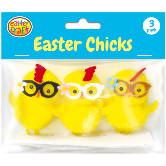 Yellow Easter Chicks with Funky Glasses (3 Pack)