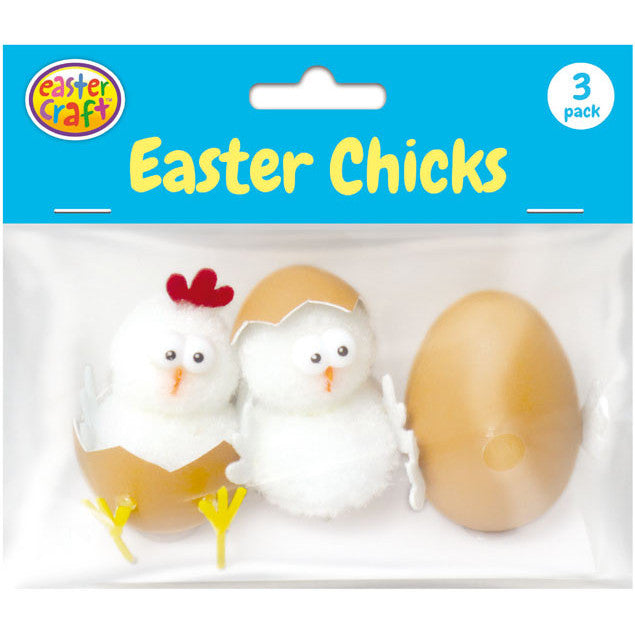 Porta Craft Hatching White Easter Chicks 6cm (3 Pack)