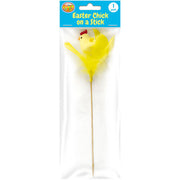 Chicken with Feathers Pick - Yellow