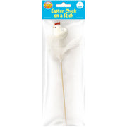 Chicken with Feathers Pick - White